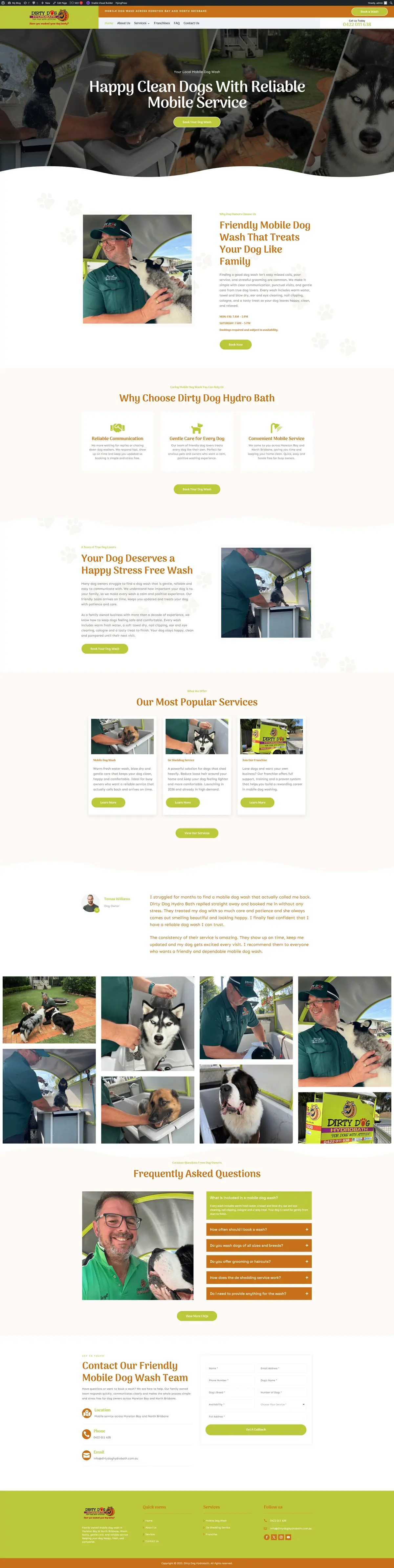 Dirty Dog Hydro Bath website design preview