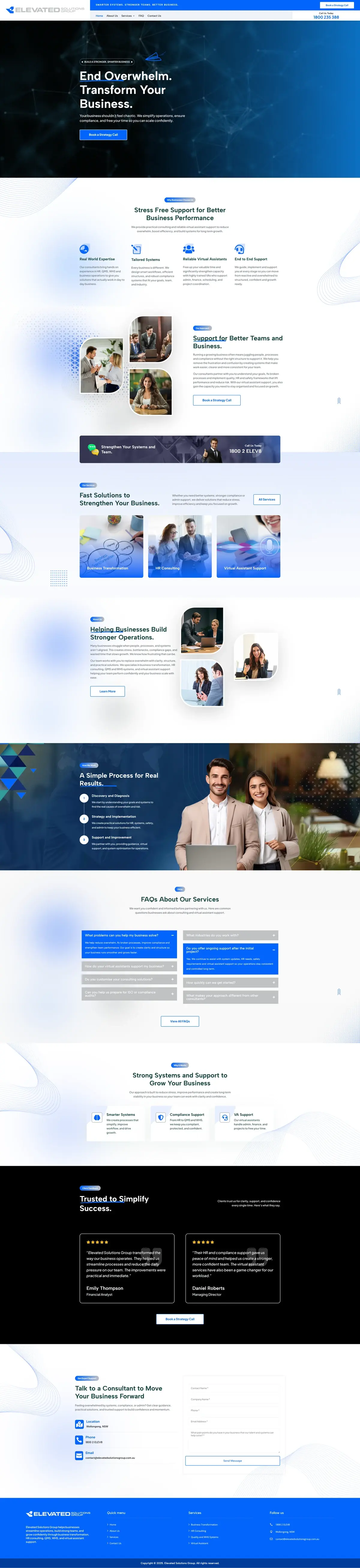 Elevated Solutions Group website design preview