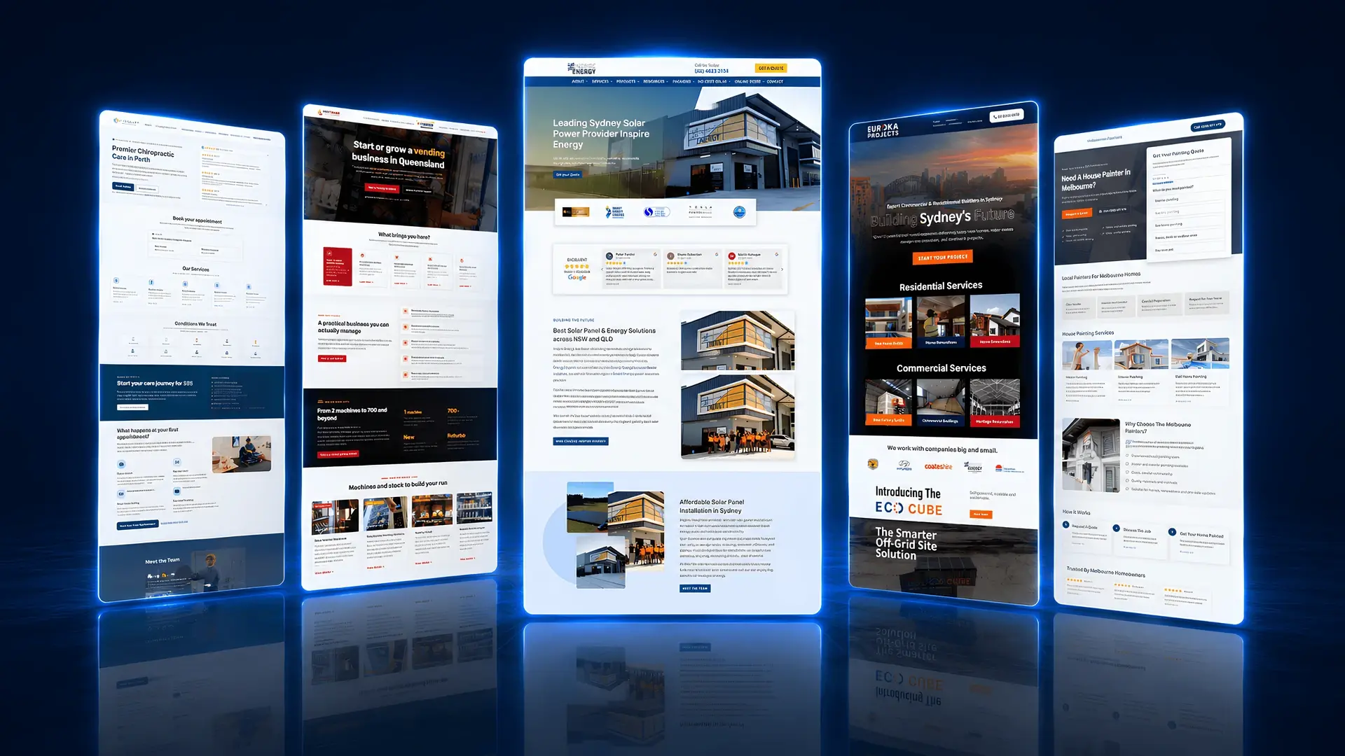 A showcase of Spot On Websites designs across different businesses