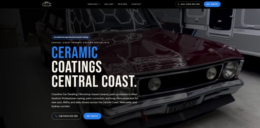 Website we built for Coastline Car Detailing