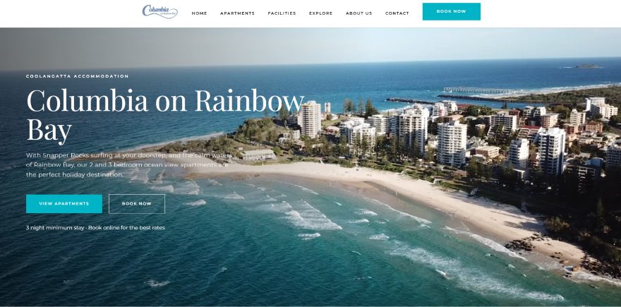 Website we built for Columbia On Rainbow Bay