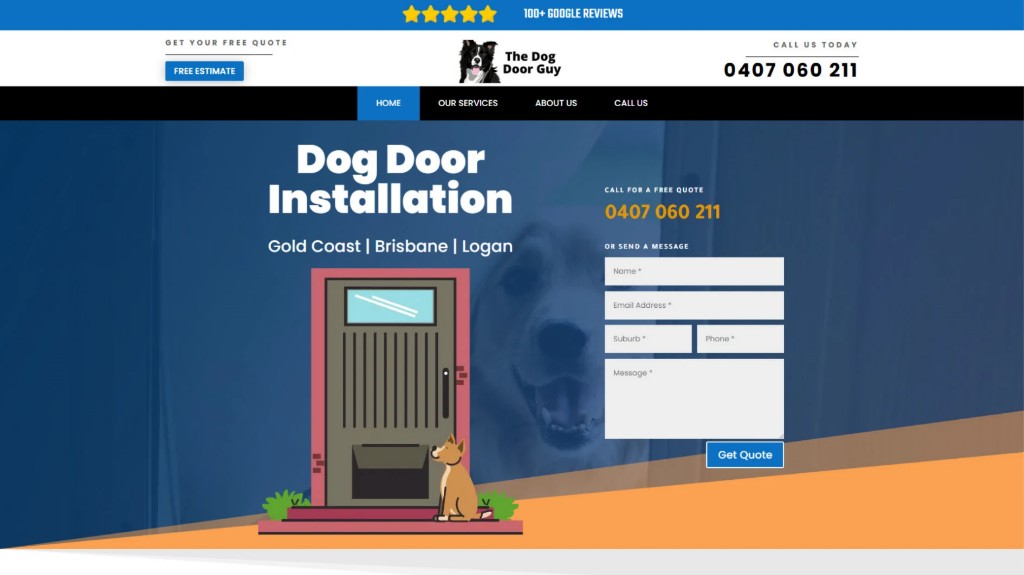Website we built for The Dog Door Guy